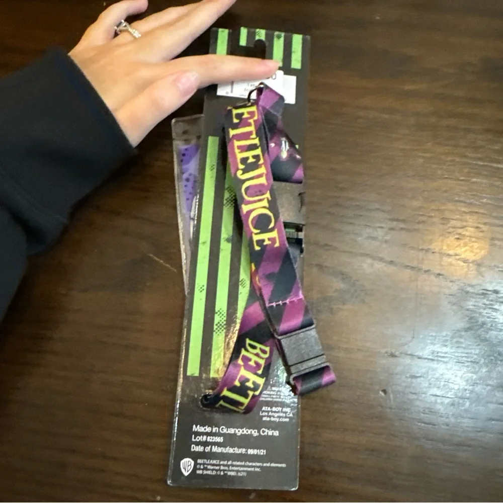 NEW Beetlejuice Purple Lanyard Card Holder Horror Halloween